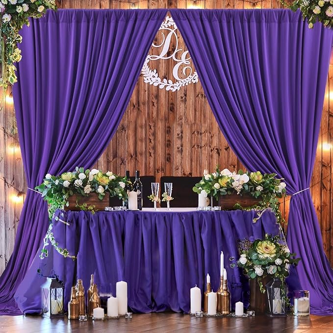 50ftx10ft Wrinkle Free Purple Backdrop Curtains for Parties, 10 Panels 5x10ft Thick Polyester Backdrop Drapse for Weddings Birthday Photography Background Curtains