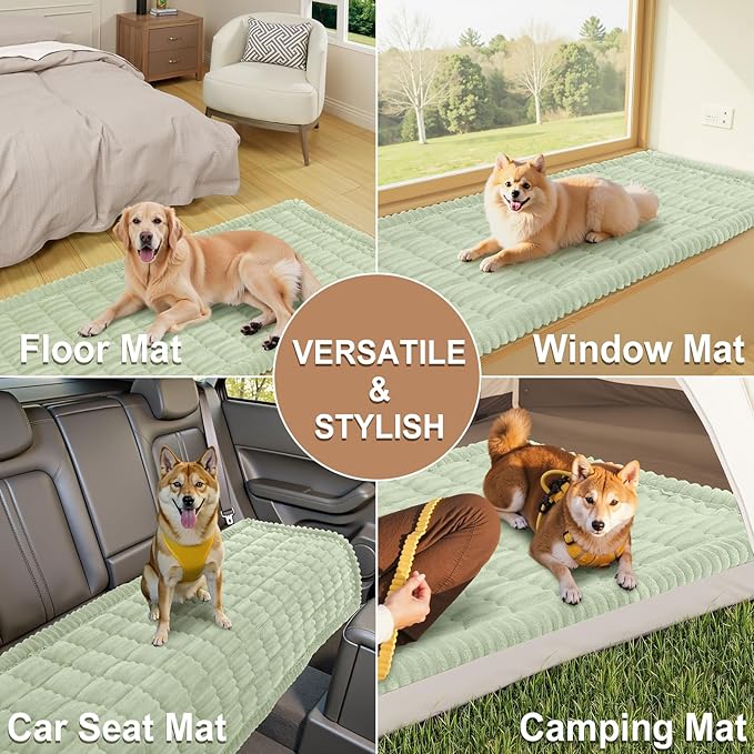 Smiry Couch Cover for Dogs Washable, Non Slip Fuzzy Pet Couch Covers for 3 Cushion Sofa Pet Friendly, Thick Soft Sofa Slipcovers Cushion Protector (Green, 27.6" x 47")