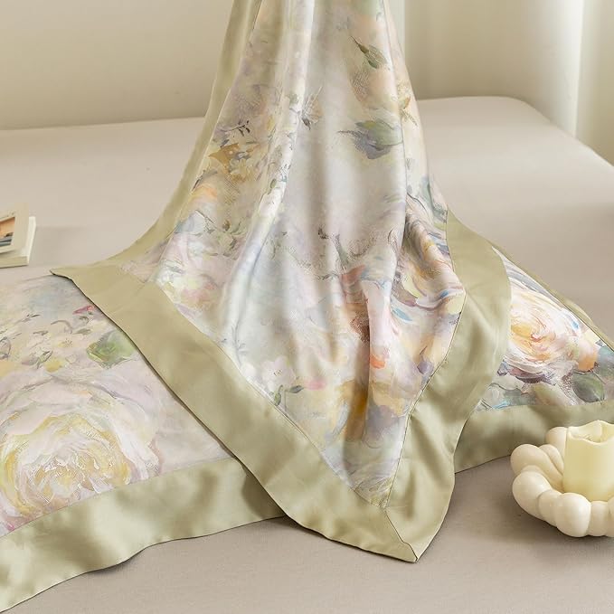 ECOCOTT Bedding 3-Piece Duvet Cover Queen Size – Silky Soft 100% Lyocell, Cooling & Breathable for Hot Sleepers, Painter Palette Floral, Moisture-Wicking Luxury