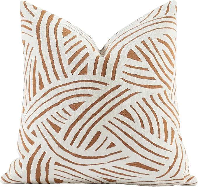 2025 New 18x18'' inches Throw Pillow Cushion Covers - Paradise Orange Color Chenille Jacquard Embroidery Luxury Modern Style Couch Sofa Bed Pillow Cover for Living Room Bedroom