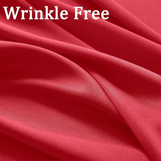 Wrinkle Free Red Backdrop Curtains for Parties, Thick Fabric Photo Backdrop Drapes for Christmas Photography Birthday Wedding Background Backdrop, 10ft x 8ft