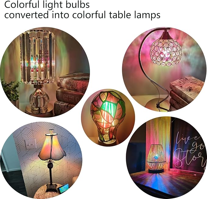 Dimmable Stained Glass LED Light Bulb,E26 Base Warm Light 2700K 5 Watts A19/A60 LED Light Bulbs,Sunflower Tiffany Lamp for Bedside Living Room Dormitory Dining Room Decorate Gift 2Pack