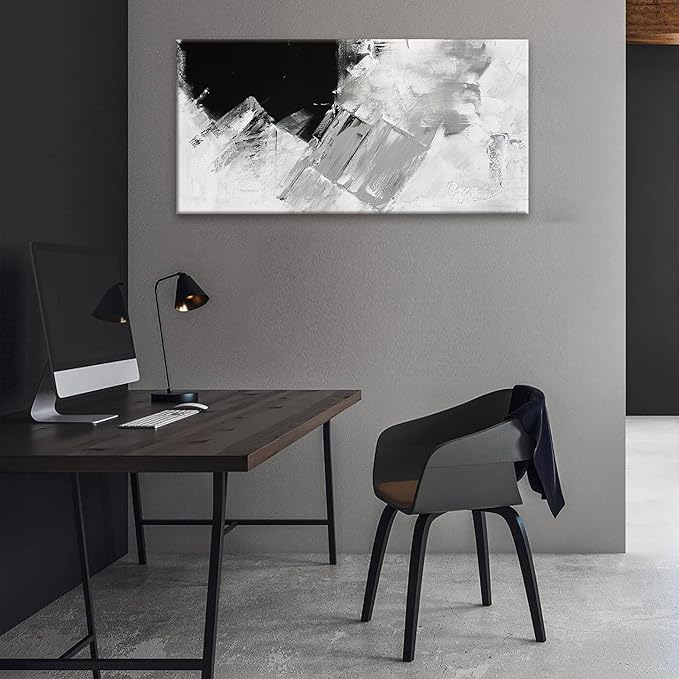 TAIJXAGSG Abstract Canvas Art Wall Decor Painting Home Wall Decor 20x40 Inch Decorations Black Grey Abstract Wall Art Office Canvas Picture For Bedroom Kitchen Office Artwork