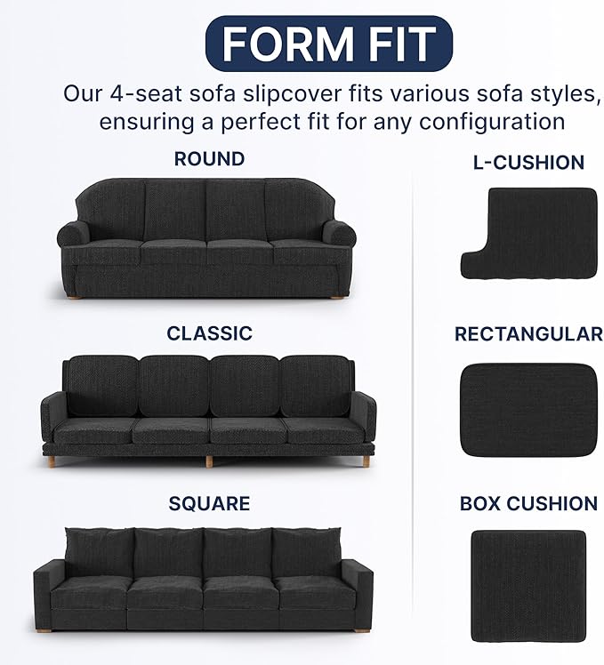 PAULATO BY GA.I.CO. Sofa Slipcover - Stretch Couch Cover - Stylish Cushion Sofa Cover - 1-Piece Form Fit Washable Protector for Pet - Mille Righe Collection - Blue