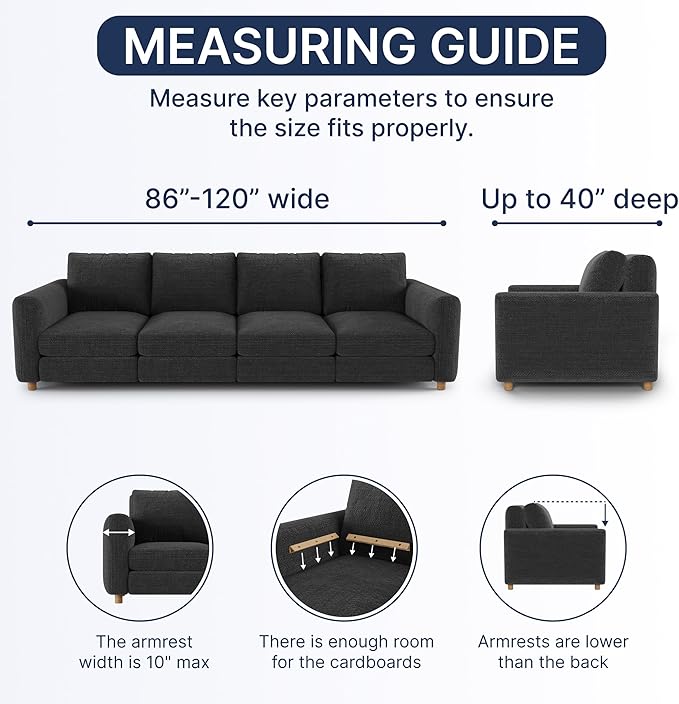 PAULATO BY GA.I.CO. Sofa Slipcover - Stretch Couch Cover - Stylish Cushion Sofa Cover - 1-Piece Form Fit Washable Protector for Pet - Mille Righe Collection - Blue