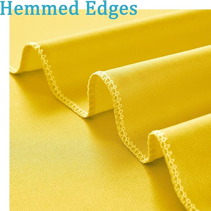 10x8ft Wrinkle Free Yellow Backdrop Curtain Panels, Thick Polyester Lemon Yellow Backdrop Drapes for Wedding Birthday Party Background Baby Shower