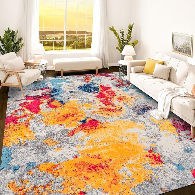 Istana 8x10 Area Rug - Multi Colors 8x10 Rugs for Living Room - Foldable Rugs for Bedroom - Stain Resistant Washable Rug - Eco-Friendly Area Rugs - Easy to Clean Living Room Rug