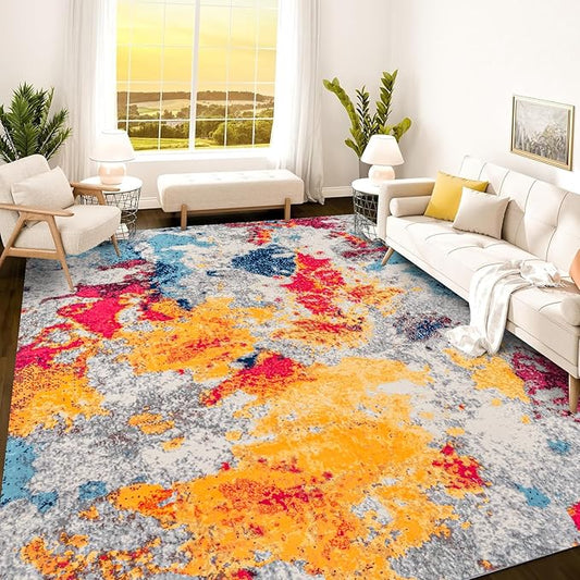 Istana 8x10 Area Rug - Multi Colors 8x10 Rugs for Living Room - Foldable Rugs for Bedroom - Stain Resistant Washable Rug - Eco-Friendly Area Rugs - Easy to Clean Living Room Rug