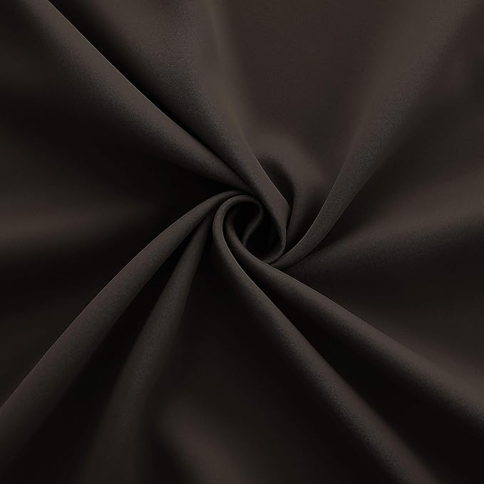 Brown Curtains 84 Inch Length 2 Panels Set Blackout Dark Chocolate Insulating Thermal Curtain for Winter Insulated,Grommets Floor Length Curtains for Bedroom Living Room Office