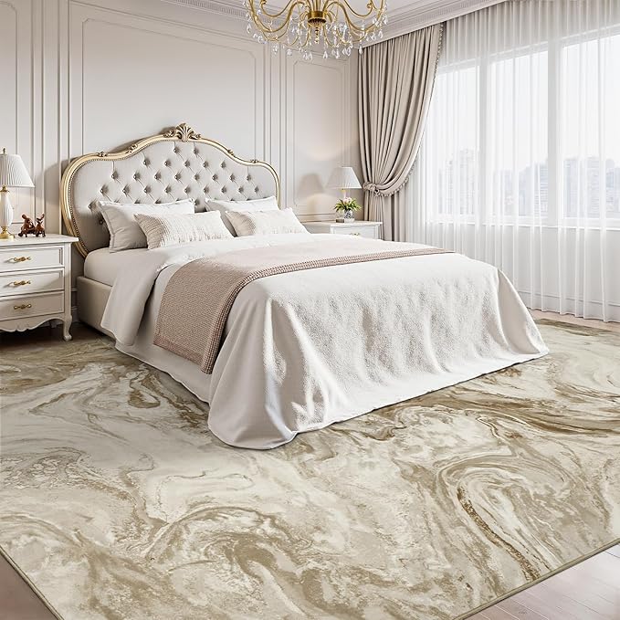 8x10 Area Rugs for Living Room, Modern Abstract Rug for Bedroom, Contemporary Machine Washable Rug, Large Stain Resistant Carpet for Dining Room Playroom Home Office, Pet & Kids Friendly