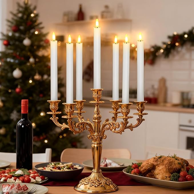 Flameless Taper Candles with Remote, 500H Battery Operated Tapers Candle, Led Flickering Flameless Candlesticks Classic Tall Taper Candles for Christmas Home, Wedding, Party, 9.8 inches (White)