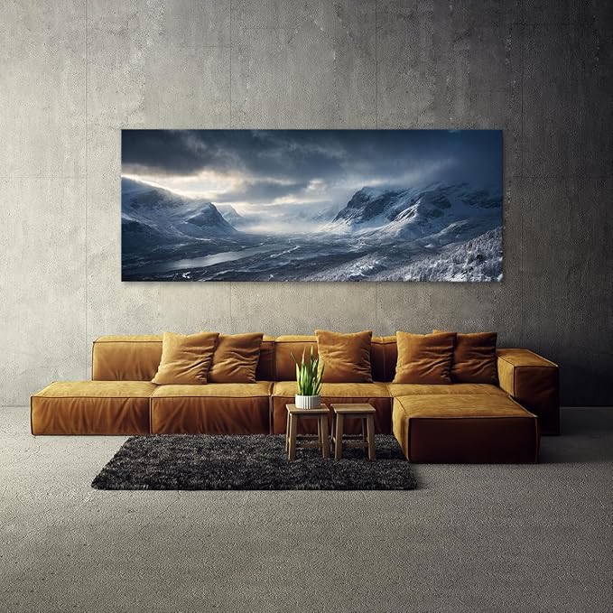 Sense Canvas Scandinavian Rugged Majesty 66 Canvas Art - Home Decor Wall Art Print Poster Painting Medium 30x12 / 1.5"
