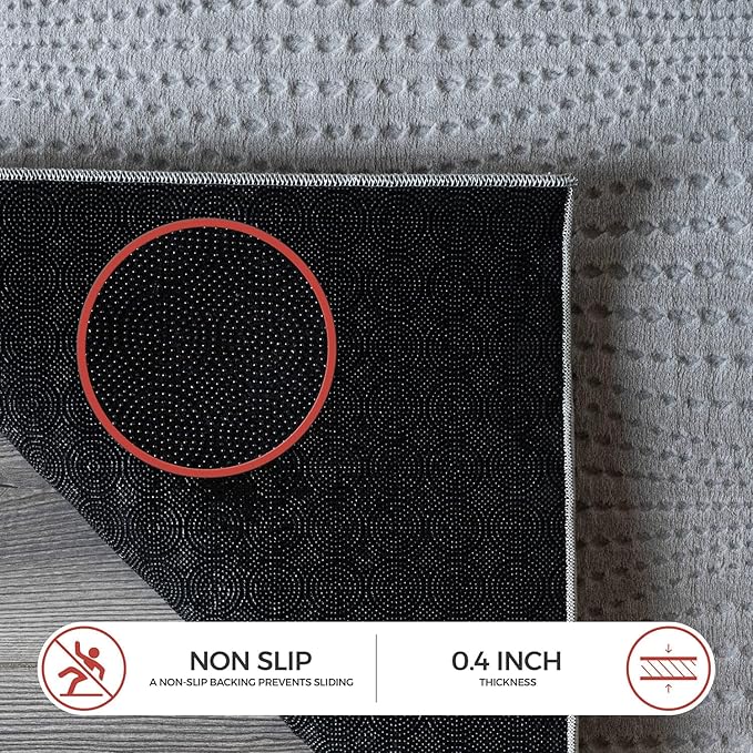 Modern Gray Non Slip Runner Rug 2x7 Non Skid Soft Rubber Back Hallway Rugs Kitchen Bedroom and Laundry Room Runners Easy Cleaning Stain Resistant Non Shedding Carpet 2 x 7