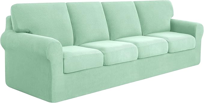 SUBRTEX 9 Pieces Stretch Sofa Slipcover Sets Couch Cover Sets Backrest Cushion Covers Furniture Protector Collection Set for Oversize Sofa Loveseat Chair Slip Covers(X-Large, Dark Cyan)