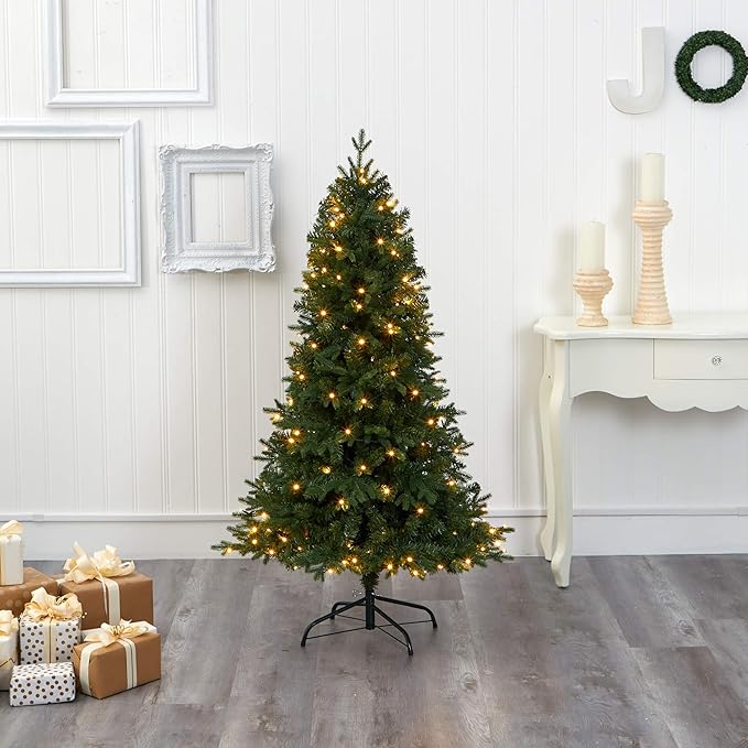 Nearly Natural 5ft. Vermont Fir Artificial Christmas Tree with 150 Clear LED Lights