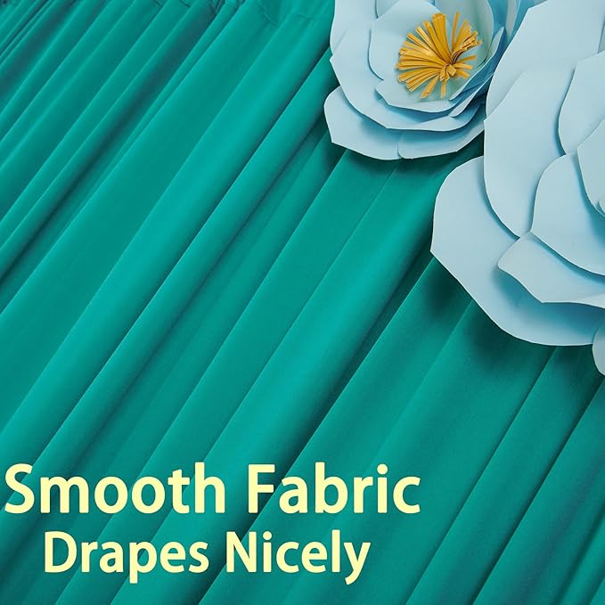 10ft x 10ft Wrinkle Free Turquoise Backdrop Curtains for Parties, Polyester Photo Backdrop Drapes 2 Panels 5x10ft for Wedding Mermaid Birthday Photography Background Party Backdrop