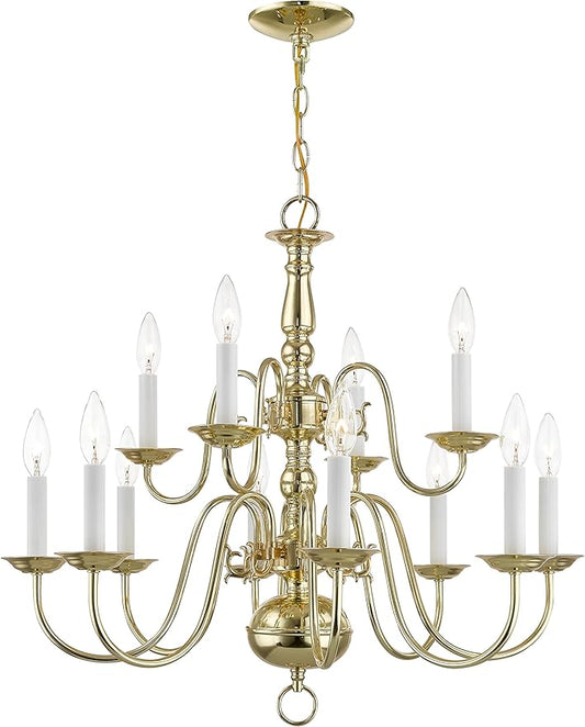 Livex Lighting 5012-02 Williamsburgh 2-Light Wall Sconce, Polished Brass