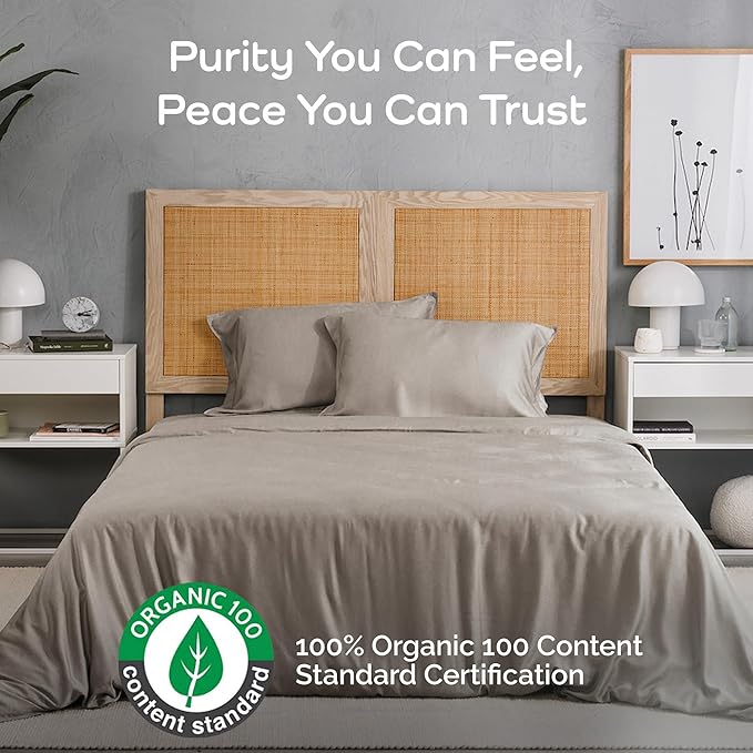 Duvet Cover Set - 100% Viscose Derived from Bamboo Duvet Cover Queen Size, 3 PC Luxury Cooling Duvet Cover for Hot Sleepers, Silky Buttery Soft Comforter Cover & 2 PC Queen Pillowcases, Sand