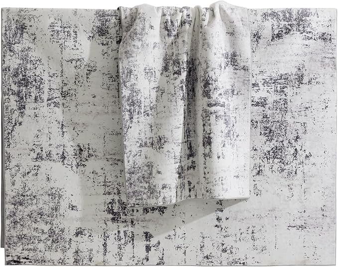 UMINEUX Living Room Rug 8'x10' Large Washable Area Rug with Anti-Slip Rubber Backing, Modern Abstract Low Pile Rugs, Ultra Soft & Thin, Non-Slip, Stain Resistant for Dining Room Bedroom Home Decor