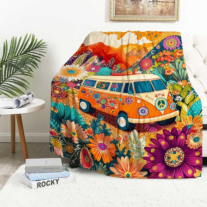 Van Driver Gift Blanket, Artistic Home Decor for Sofa Bedroom, Warm Gift for Men, Women, Kids, 60"x80", Machine Washable Machine Washable