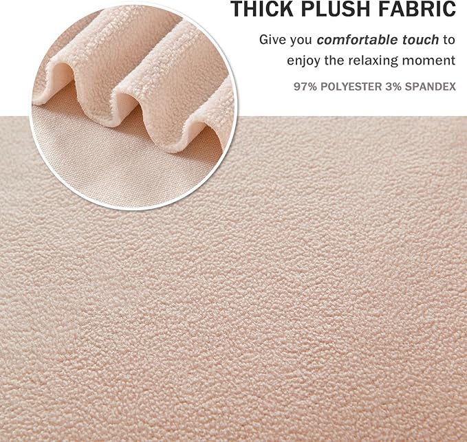 NICEEC Loveseat Cover Thick Plush 1-Piece Warm Slipcover for Loveseats Stretch Fluffy Couch Covers for Living Room Easy Fit Washable Soft Furniture Sofa Protector with Skirt