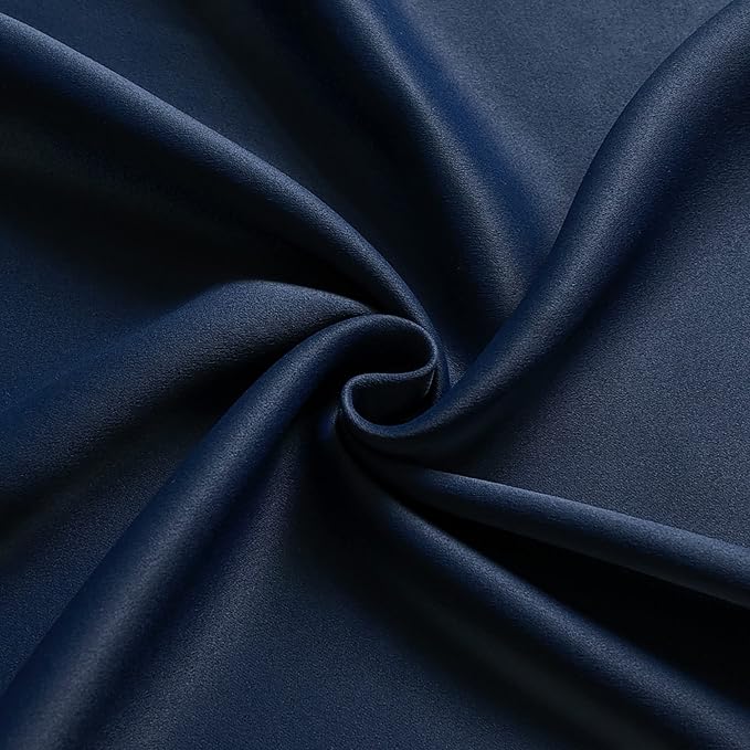 KOUFALL Navy Blue Curtains 90 Inches Long for Living Room Blackout 52 Inch Wide Curtains for Bedroom Window,52x90 in Length