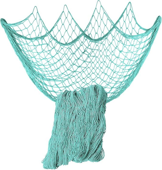 Nature Fish Net Wall Decoration with Shells, Ocean Themed Wall Hangings Fishing Net Party Decor for Pirate Party,Wedding,Photographing Decoration