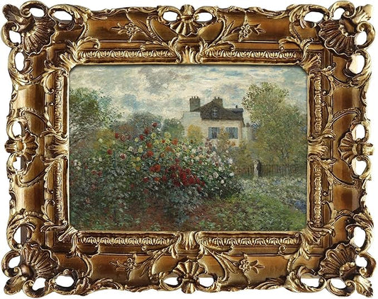 FOLKOR Vintage Canvas Wall Art for Living Room, Garden Flower Picture Print for Bedroom Decoration, Antique Gold Paintings Posters for Home Office Birthday Christmas Gift, 4x6