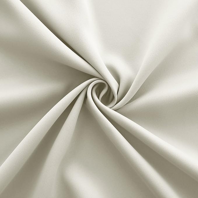 KOUFALL 72 Inch Length Curtain Panels,50% Blackout Room Darkening Boho Modern Farmhouse Curtains for Living Room Bedroom 72 Inches Long,Cream Beige