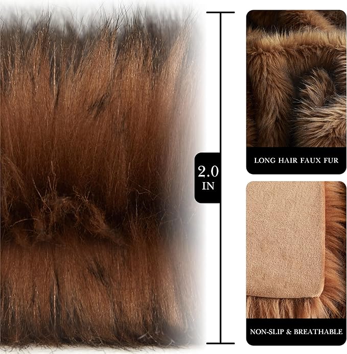 Hyde Lane Faux Fur Throw Blanket As a Gift, Luxury Fluffy Bear Brown Blankets for Home Couch Sofa Bed, Oversize Fuzzy Plush Animal Coat Color Throws for Decoration, 60x80