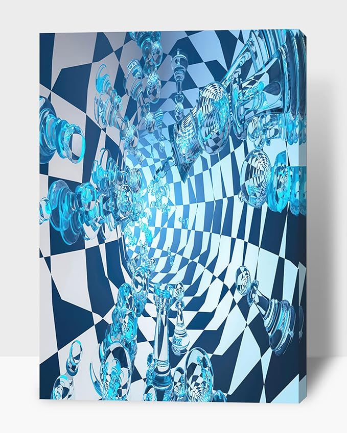 3D Effect Wall Art - 3D Metal Art Wall, Modern Abstract Tunnel Painting Picture Poster Prints for Bathroom, Framed Large Wall Art Pictures for bedroom wall decor 12”x18”x1Pcs