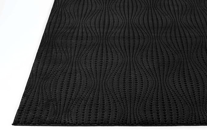 Modern Black Non Slip Rug Solid 4x6 Non Skid Soft Rubber Back Area Rugs for Living Room Kitchen Bedroom Bathroom Dining Room Easy Cleaning Stain Resistant Non Shedding Carpet 4 x 6