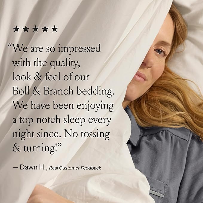 BOLL & BRANCH Signature Hemmed Duvet Set - Full/Queen, Pewter - Luxury 100% Organic Cotton - 1 Duvet Cover, 2 Shams - Buttery Soft, Hidden Closures