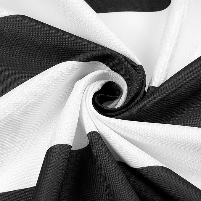 ASPMIZ Black and White Striped Tablecloth for Oval Tables, Geometric Stripe Waterproof Table Cloth for Kitchen Dining Room, Polyester Tablecloth Oval 60” x 84"