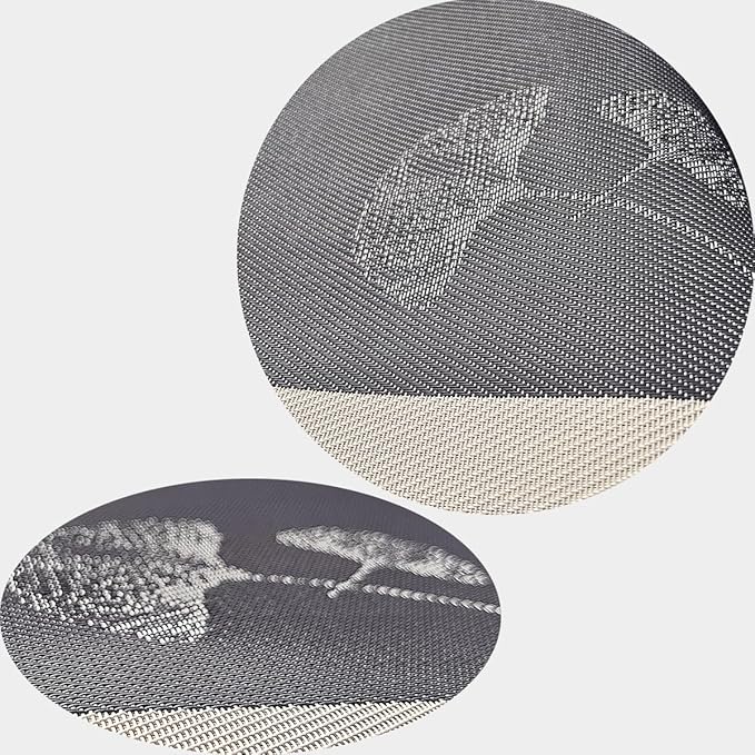 PIGCHCY Rustic Placemats Set of 6, Easy to Clean Placemats Washable Non-Slip Luxurious Durable Table Mats for Home/Dining Room Decoration (Black Grey,18 X 12 inches)