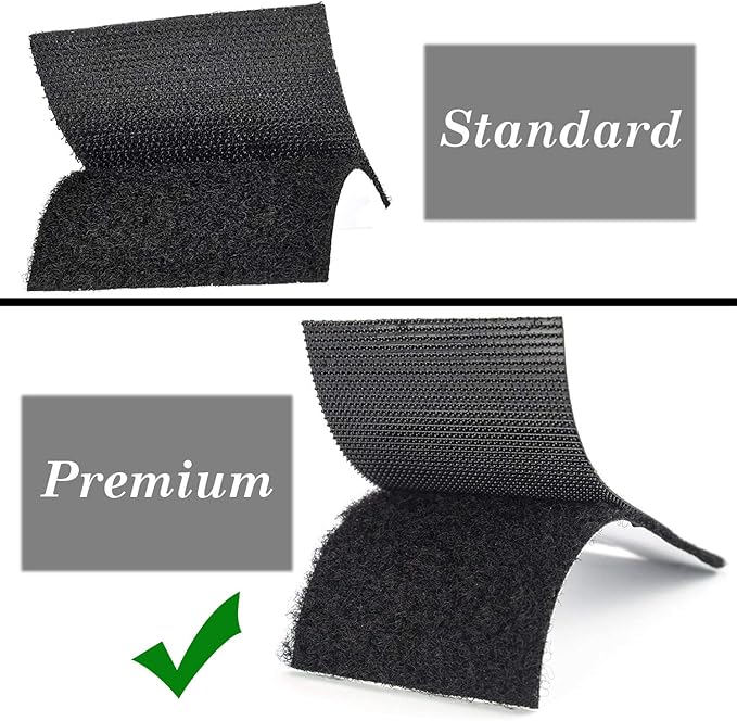 STAY GENT Strips with Self Adhesive Hook and Loop Tape Nylon Fabric Fastener for Couch Cushions, Guitar Pedal, Cable Management and Crafts Projects 11CM (4.3 Inch) Wide 1 M Long Tape