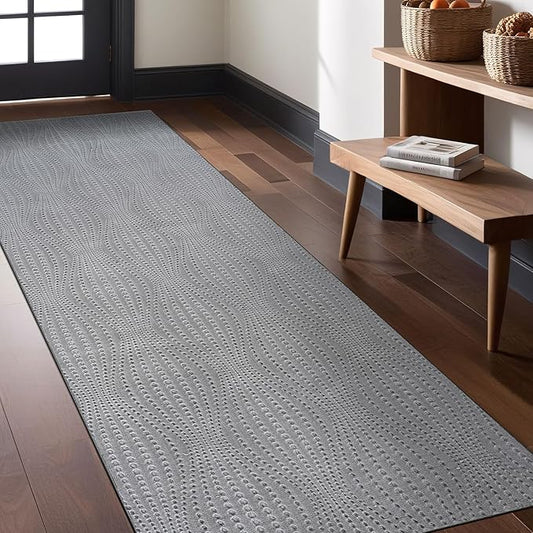 Modern Gray Non Slip Runner Rug 2x7 Non Skid Soft Rubber Back Hallway Rugs Kitchen Bedroom and Laundry Room Runners Easy Cleaning Stain Resistant Non Shedding Carpet 2 x 7
