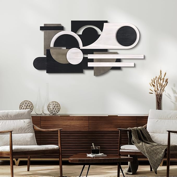 Empire Art Direct "Luminous Whisper Handmade Dimensional Solid Paulownia Wood Abstracts Wall Art, Ready to Hang, Living Room, Bedroom & Office, 48" x 24"x 1.42"