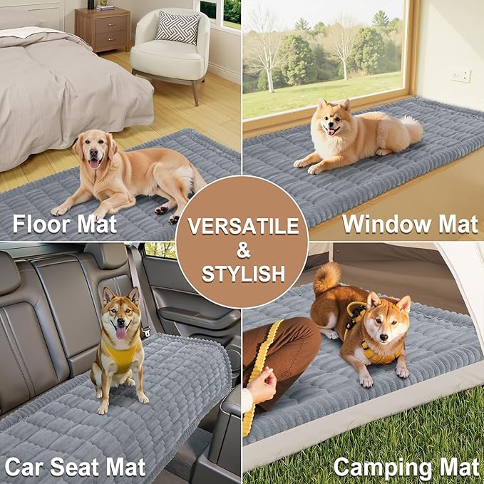 Smiry Couch Cover for Dogs Washable, Non Slip Fuzzy Pet Couch Covers for 3 Cushion Sofa Pet Friendly, Thick Soft Sofa Slipcovers Cushion Protector (Grey, 27.6" x 47")