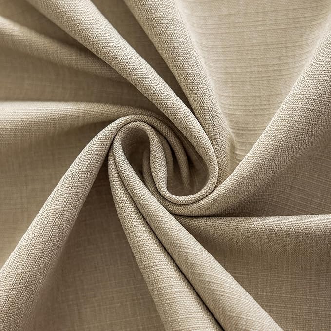 1 Pack Heavy Duty Cotton Tablecloth Soft Wrinkle Resistant Fabric with Decorative Tassles Fringe for Kitchen Dining Table, Warm Beige, 55x120 Inch