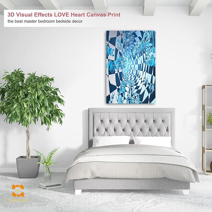 3D Effect Wall Art - 3D Metal Art Wall, Modern Abstract Tunnel Painting Picture Poster Prints for Bathroom, Framed Large Wall Art Pictures for bedroom wall decor 32”x48”x1Pcs