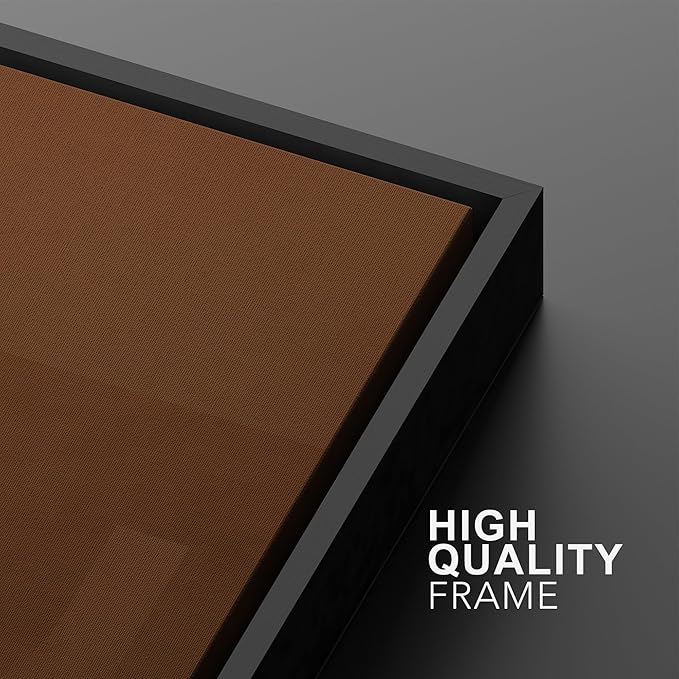 SIGNWIN Framed Canvas Print Wall Art Set Mid-Century Brown Polygon Landscape Abstract Shapes Digital Art Modern Art Decorative Minimalism Vintage for Living Room, Bedroom, Office - 24"x36"x2 Black