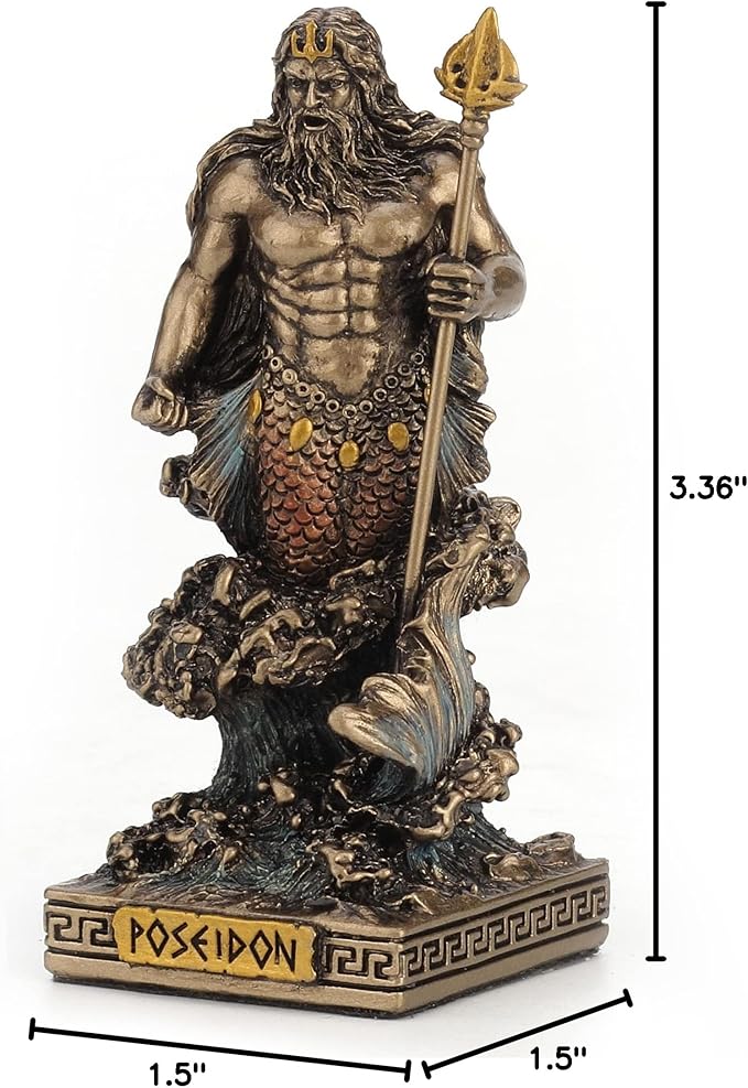Veronese Design Poseidon God of The Sea Miniature Figurine