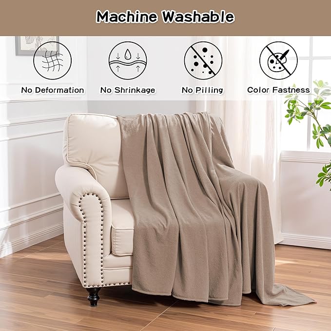 MEETSKY Small Couch Cover Oversized Armchair Sofa Covers Washable for Dogs Single Recliner Sofa Slipcover, Cat Scratch Proof Soft Sofa Throw Protector for Pets, 71" x 91", Khaki