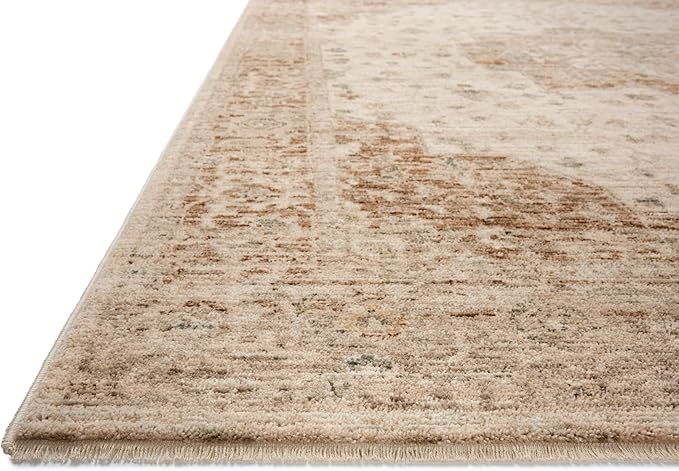 Loloi Magnolia Home by Joanna Gaines Junie Collection JUE-04 Natural/Clay 3'-11" x 5'-7", .38" Pile Height, Accent Rug