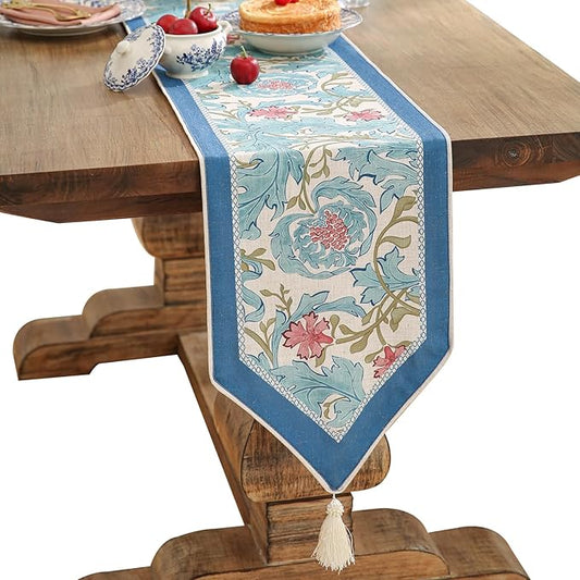 patdrea Linen Leopard Animal Table Runner Farmhouse for Home Kitchen Dining Decor Parties Family Dinners Christmas 12 x 87