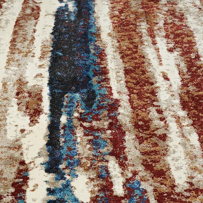 LUXE WEAVERS Lagos Collection 7501 Passion 5x7 Abstract Area Rug