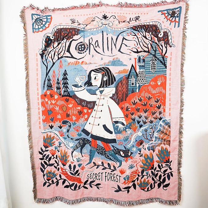Double-Sided Cotton Woven Throw Blanket with Tassel Jungle Bohemian Style Tapestry Shawl Multi-Function Decorative Throws for Sofa Bed Armchair Camping Blanket Tablecloth Carpet 160x130cm