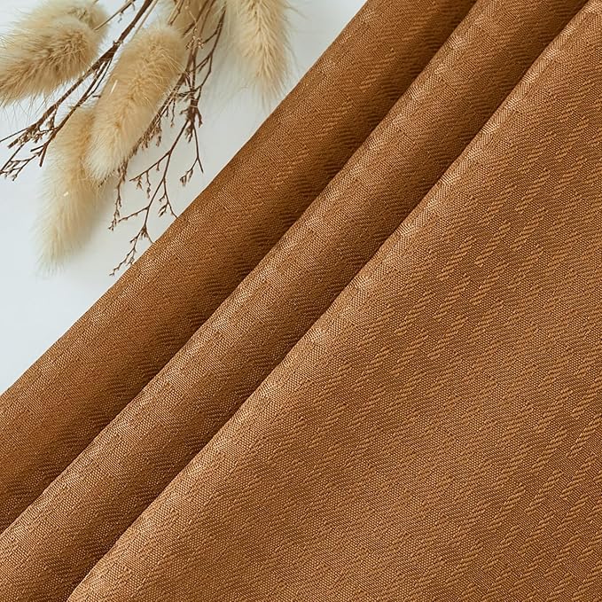 maxmill Harvest Square Tablecloth Stain Resistant Waterproof Wrinkle Resistant Weaved Pattern Soft Table Cloth for Fall Harvest Thanksgiving Decorative Fabric Table Cover, 52 x 52 Inch, Amber
