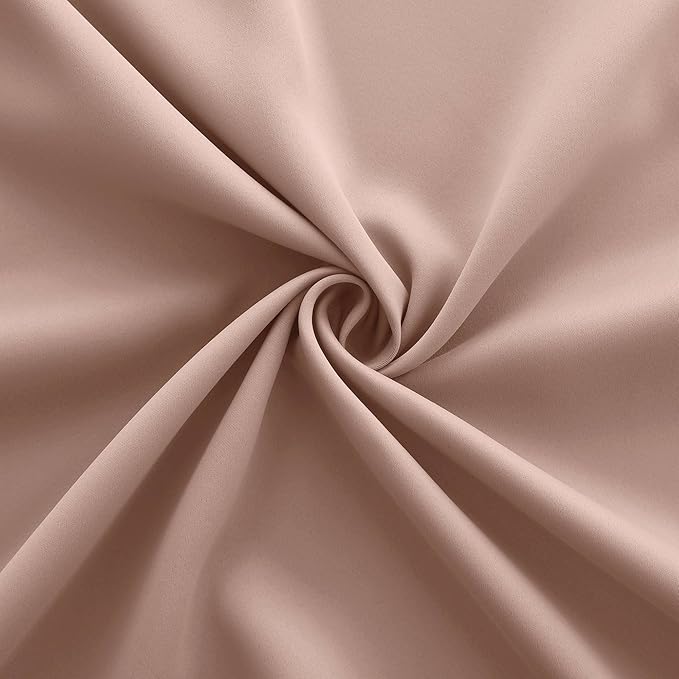 KOUFALL Blush Pink Curtains Blackout,Nursery Curtain for Girl Baby,Grommet Neutral Boho Pale Rose Peach Shabby Chic Aesthetic Modern Glam Pastel Curtains for Girls Bedroom 2 Panels Set 84 Inches Long